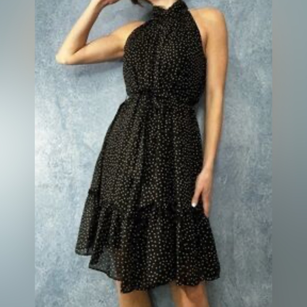 Taylor Black and White Polka Dot Midi Dress